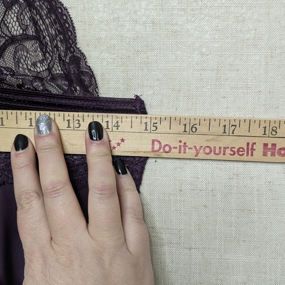 Pure Romance Plum Lace Babydoll & G-String Set - Large - Picture 8 of 13